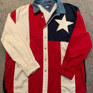 Vintage Tommy Hilfiger XL Texas American Button Down Flag